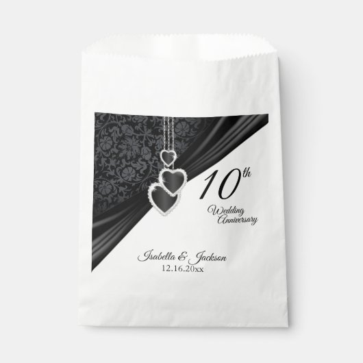 10e onyx Wedding Jubileum Favor Bag Bedankzakje (Voorkant)