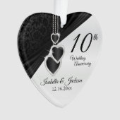 10e Onyx Wedding Jubileum Keepasedesign Ornament (voorkant)