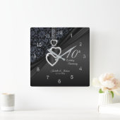 10e Onyx Wedding Jubileum Keepslag 2 Vierkante Klok (Huis)