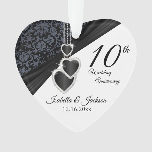 10e Onyx Wedding Jubileum Keepslag Ornament (voorkant)