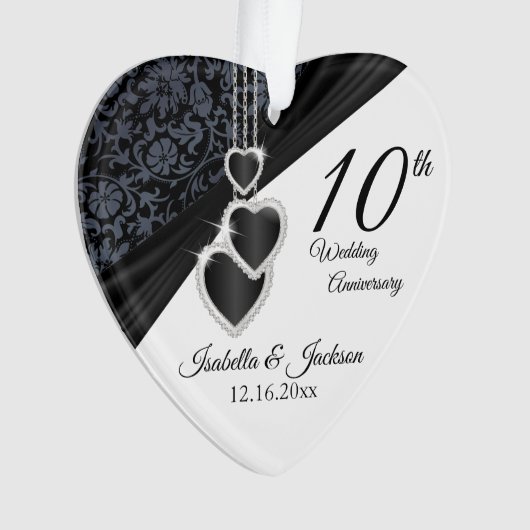 10e Onyx Wedding Jubileum Keepslag Ornament (voorkant)