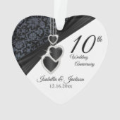 10e Onyx Wedding Jubileum Keepslag Ornament (achterkant)