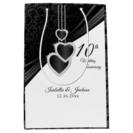 10e onyx Wedding Jubileum - Medium Cadeauzakje (Voorkant)