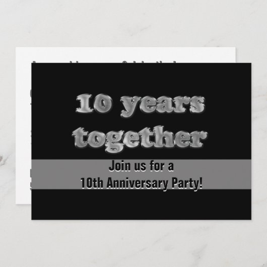 10e partij bij het Jubileum | 10 jaar samen Kaart (Voorkant / Achterkant)