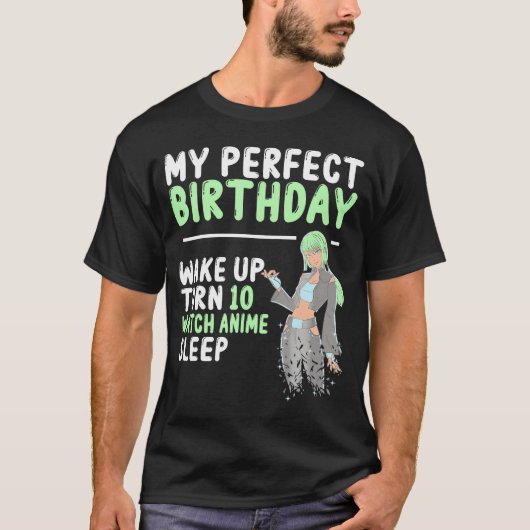 10e perfecte verjaardag horloge anime 10 jaar oud  t-shirt (Voorkant)