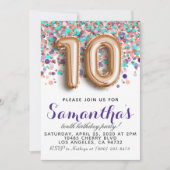 10e Roos Gold-uitnodiging Kaart (Voorkant)