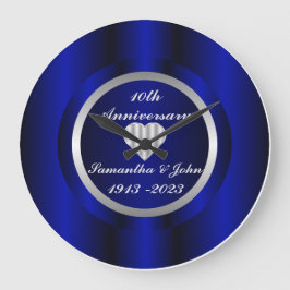 10e Royal Blue Silver Wedding Jubileum Large C Grote Klok