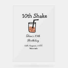 10e shake 10e gelukkige verjaardag milkshake krabb acryl bord