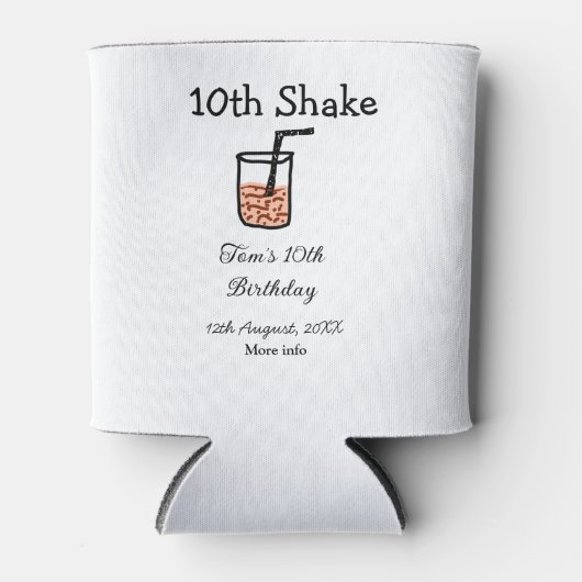 10e shake 10e gelukkige verjaardag milkshake krabb blikjeskoeler (Voorkant)