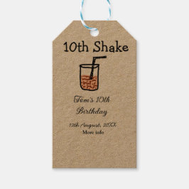 10e shake 10e gelukkige verjaardag milkshake krabb cadeaulabel