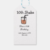 10e shake 10e gelukkige verjaardag milkshake krabb cadeaulabel (Achterkant)