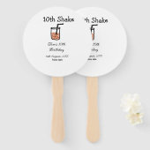 10e shake 10e gelukkige verjaardag milkshake krabb handwaaier (Voorkant en achterkant)