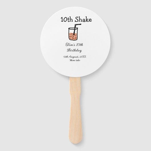 10e shake 10e gelukkige verjaardag milkshake krabb handwaaier (Voorkant)