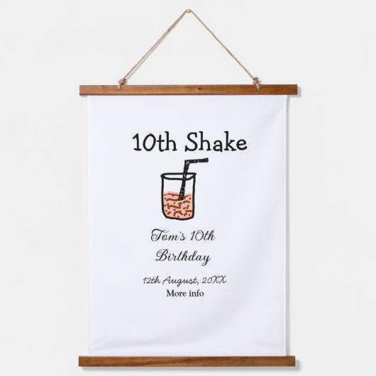 10e shake 10e gelukkige verjaardag milkshake krabb hangend wandkleed (Voorkant)