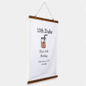 10e shake 10e gelukkige verjaardag milkshake krabb hangend wandkleed (Gebogen)