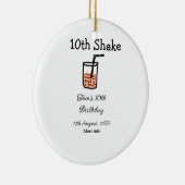 10e shake 10e gelukkige verjaardag milkshake krabb keramisch ornament (Rechts)