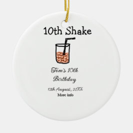 10e shake 10e gelukkige verjaardag milkshake krabb keramisch ornament