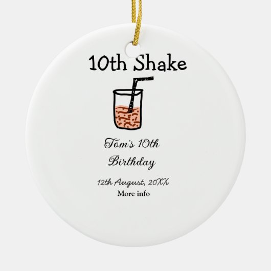10e shake 10e gelukkige verjaardag milkshake krabb keramisch ornament (Voorkant)