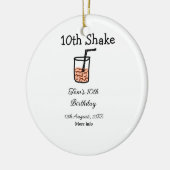 10e shake 10e gelukkige verjaardag milkshake krabb keramisch ornament (Links)