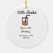 10e shake 10e gelukkige verjaardag milkshake krabb keramisch ornament (Achterkant)