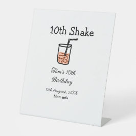 10e shake 10e gelukkige verjaardag milkshake krabb reclamebord met voetstuk