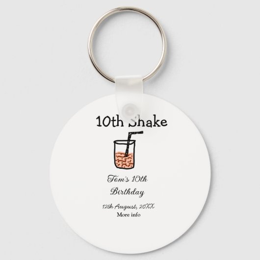 10e shake 10e gelukkige verjaardag milkshake krabb sleutelhanger (Voorkant)