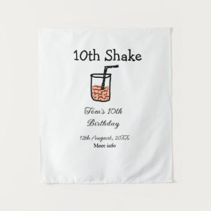10e Shake 10e verjaardag milkshake krabbel Wandkleed