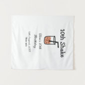 10e Shake 10e verjaardag milkshake krabbel  Wandkleed (Voorkant (horizontaal))