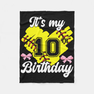 10e Softll Verjaardagsfeestje 10 Jaar Oude Softll Fleece Deken