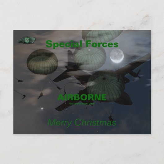 10e Special Forces Groep zoon groene baretten Post Feestdagenkaart (Voorkant)