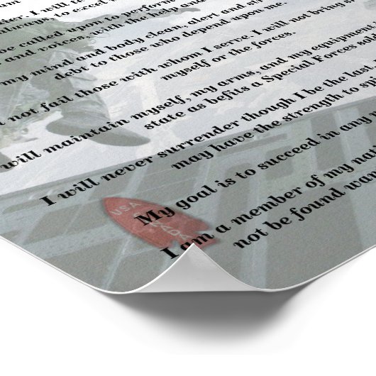 10e special forces group flash creed poster vets (Hoek)