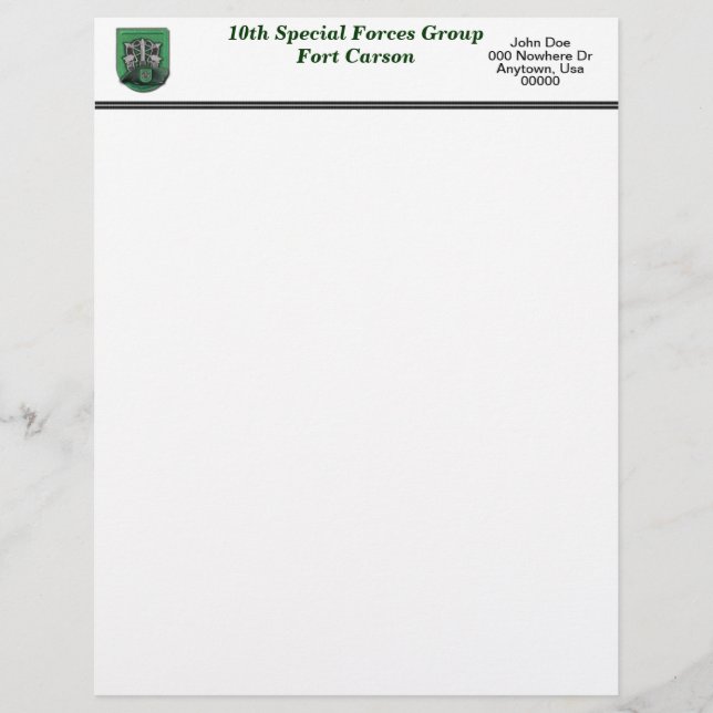 10e speciale eenheden Fort Carson veteranen flash  (Voorkant)