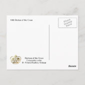 10e station van het kruis briefkaart (Achterkant)