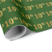 10e (tiende) gebeurtenis groen Faux Gold Cadeaupapier (Rol Hoek)