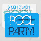 10e Tiende Verjaardags zwembadfeestje Save the Dat Kaart (Voorkant / Achterkant)