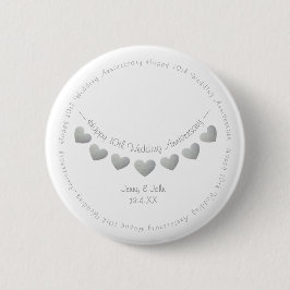 10e tin/aluminium bruiloft Jubileum Ronde Button 5,7 Cm