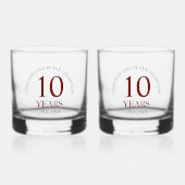 10e Tin Bruiloft Jubileum Handtekening Whisky Glas (Voorkant)