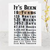 10e Tin Bruiloft Jubileum Kaart (Gele Bloem)