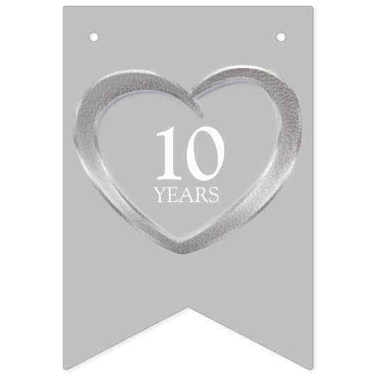 10e tin bruiloft verjaardag gepersonaliseerde foto vlaggetjes (Eerste vlag)