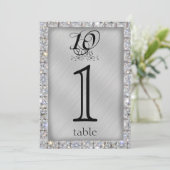 10e Tin en Diamanten Huwelijksjubileum Tafel Numme Kaart (Staand voorkant)
