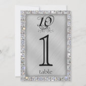 10e Tin en Diamanten Huwelijksjubileum Tafel Numme Kaart (Achterkant)