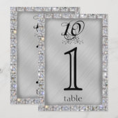 10e Tin en Diamanten Huwelijksjubileum Tafel Numme Kaart (Voorkant / Achterkant)
