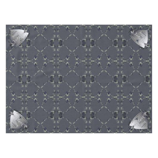 10e Tin Hart Roos Bruiloft Jubileum Tafelkleed (Voorkant (Horizontaal))