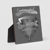 10e Tin Wedding Jubileum 3D Heart Emblem Fotoplaat (Voorkant)