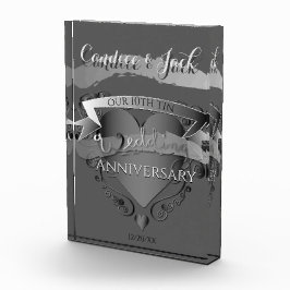 10e Tin Wedding Jubileum 3D Heart Honor Fotoblokken