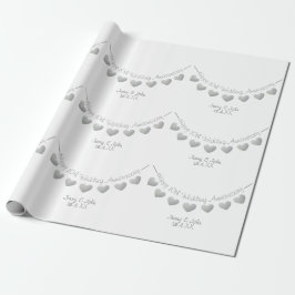 10e Tin Wedding Jubileum met witte streep Cadeaupapier