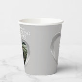 10e Tin Wedding trouwdag foto grijs Papieren Bekers (Links)