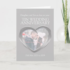 10e tinnen huwelijksjubileum fotokaart kaart