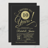 10e trouwdag goud krijtbordpatroon kaart (Voorkant / Achterkant)