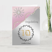 10e trouwdag | Heldere diamant & parels Kaart (Voorkant)